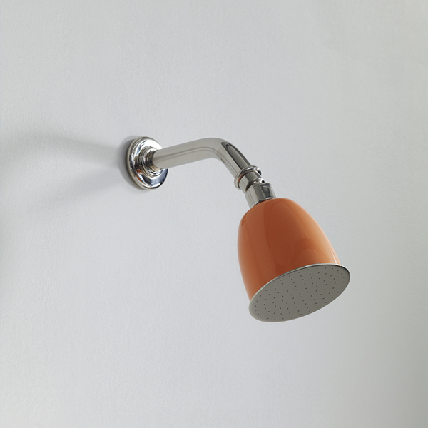 Rockwell 100mm shower rose with option of painted finish on 145mm angled arm with swivel