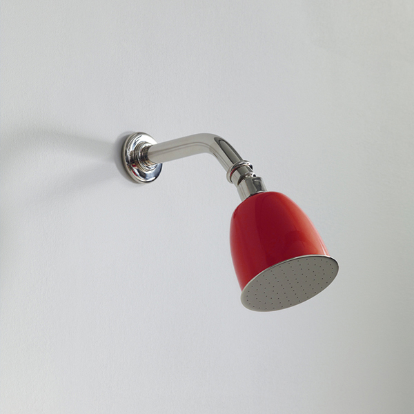 Rockwell 100mm shower rose with option of painted finish on 145mm angled arm with swivel