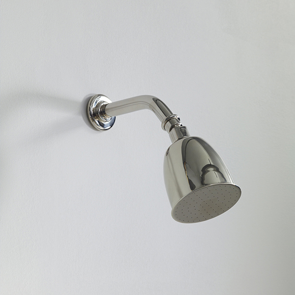 Rockwell 100mm shower rose with option of painted finish on 145mm angled arm with swivel