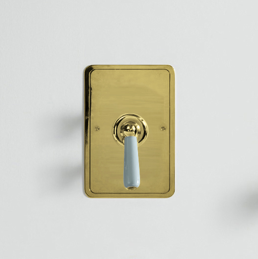 Rockwell single lever shower mixer with pressure balance valve & metal/coloured lever tap