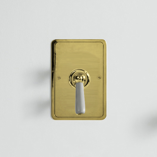 Rockwell single lever shower mixer with pressure balance valve & metal/coloured lever tap