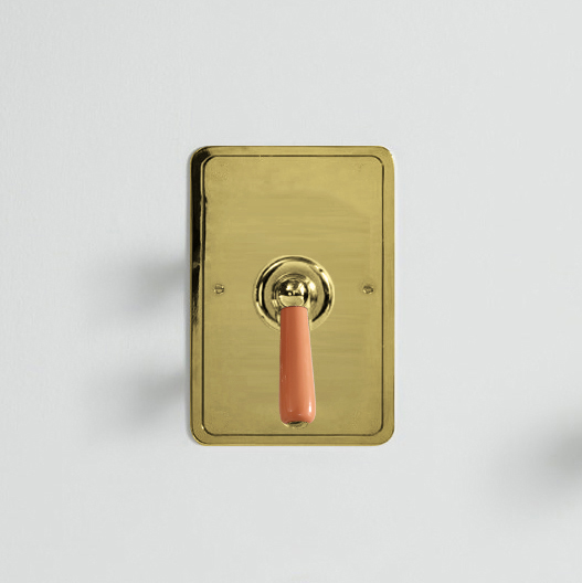 Rockwell single lever shower mixer with pressure balance valve & metal/coloured lever tap