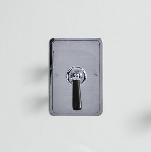 Rockwell single lever shower mixer with pressure balance valve & metal/coloured lever tap