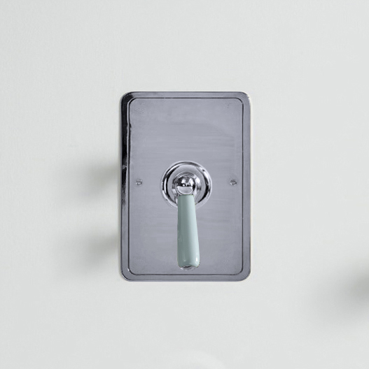 Rockwell single lever shower mixer with pressure balance valve & metal/coloured lever tap