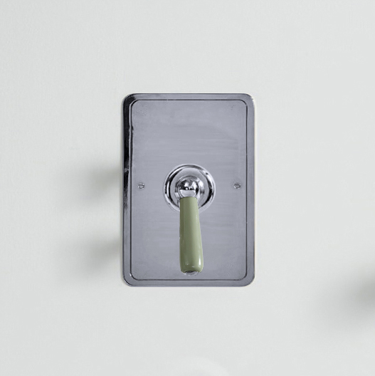 Rockwell single lever shower mixer with pressure balance valve & metal/coloured lever tap