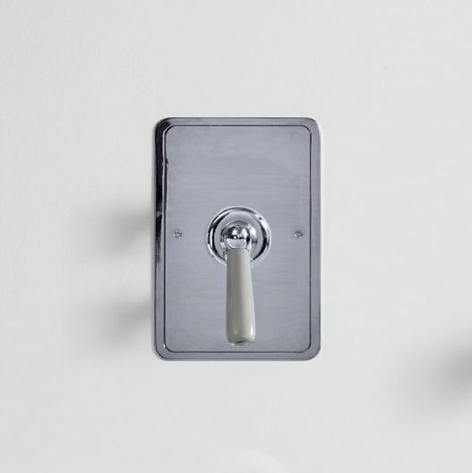 Rockwell single lever shower mixer with pressure balance valve & metal/coloured lever tap