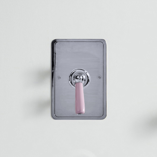 Rockwell single lever shower mixer with pressure balance valve & metal/coloured lever tap