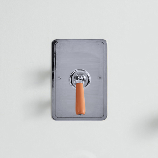 Rockwell single lever shower mixer with pressure balance valve & metal/coloured lever tap