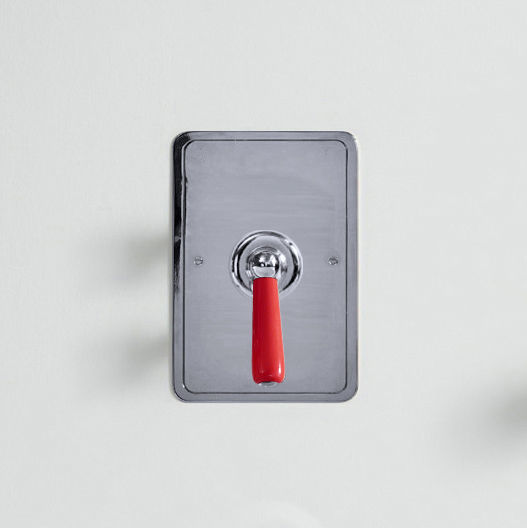 Rockwell single lever shower mixer with pressure balance valve & metal/coloured lever tap