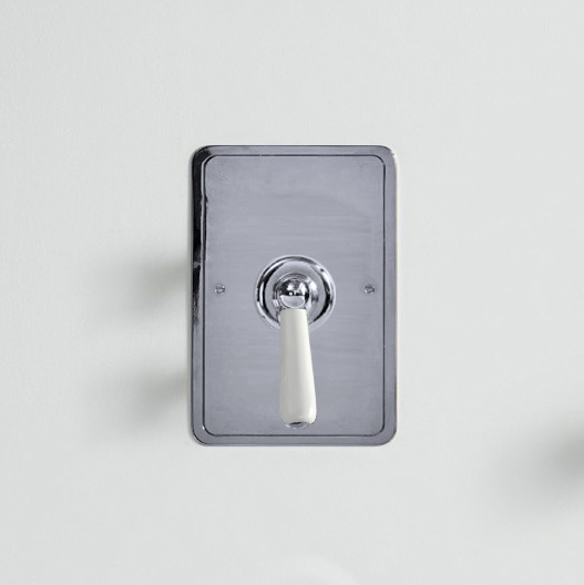 Rockwell single lever shower mixer with pressure balance valve & metal/coloured lever tap