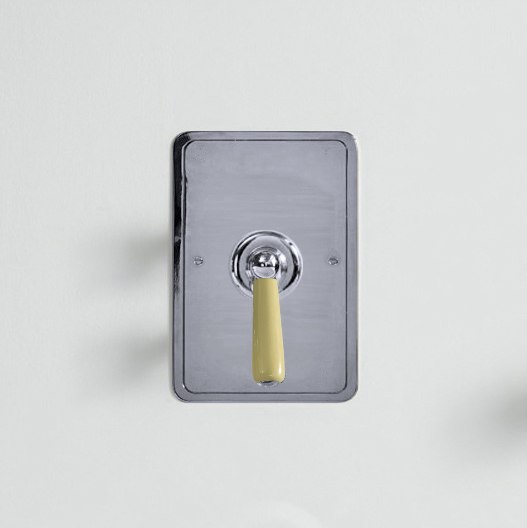 Rockwell single lever shower mixer with pressure balance valve & metal/coloured lever tap