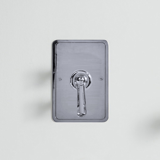 Rockwell single lever shower mixer with pressure balance valve & metal/coloured lever tap