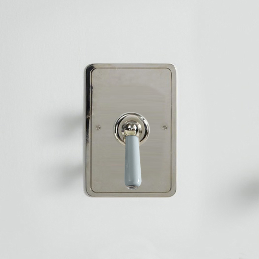 Rockwell single lever shower mixer with pressure balance valve & metal/coloured lever tap