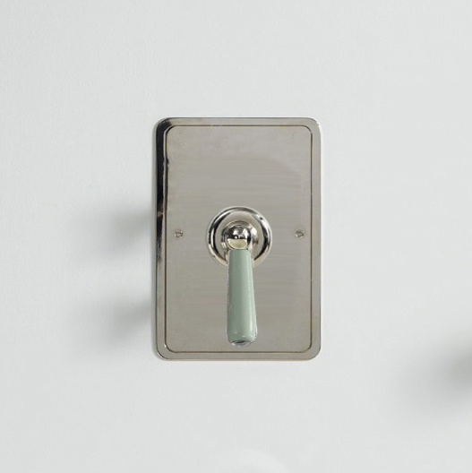 Rockwell single lever shower mixer with pressure balance valve & metal/coloured lever tap