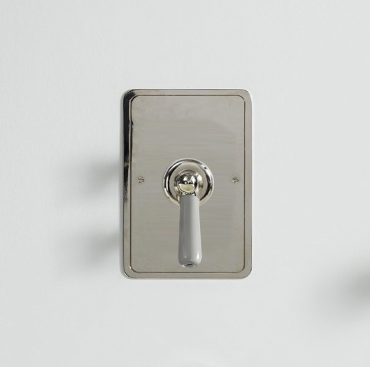 Rockwell single lever shower mixer with pressure balance valve & metal/coloured lever tap