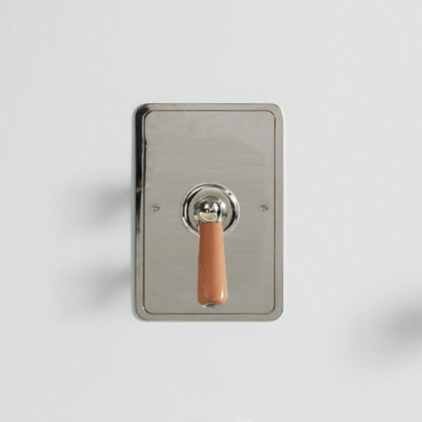 Rockwell single lever shower mixer with pressure balance valve & metal/coloured lever tap