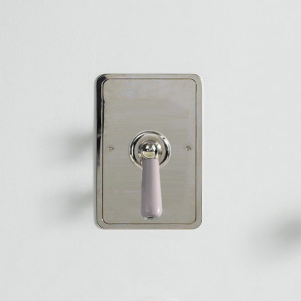 Rockwell single lever shower mixer with pressure balance valve & metal/coloured lever tap