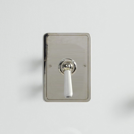 Rockwell single lever shower mixer with pressure balance valve & metal/coloured lever tap