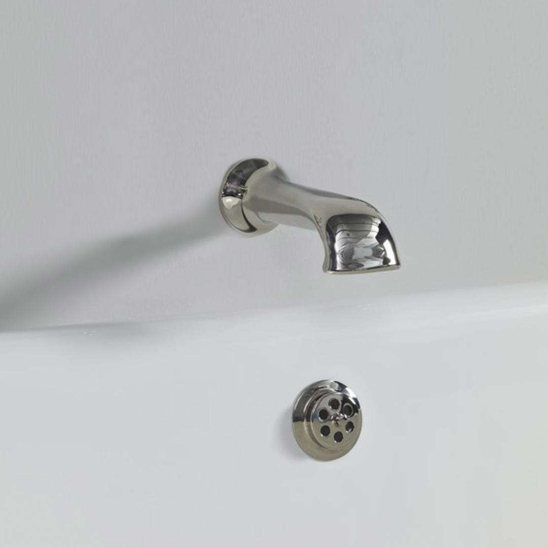 Rockwell wall-mounted cast bath spout, 2 lengths