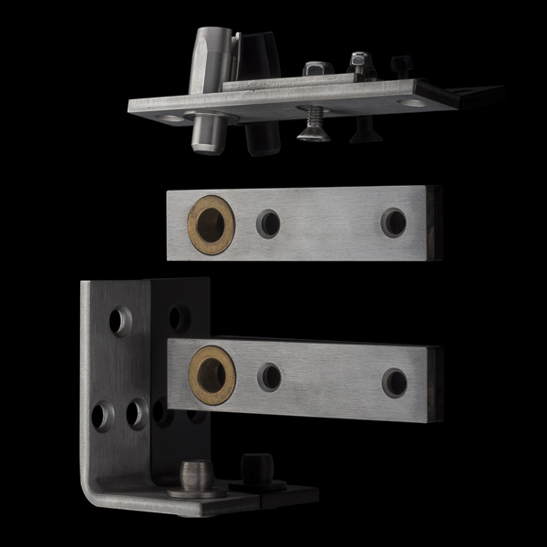 Double action wall-mounted door pivot hinge set