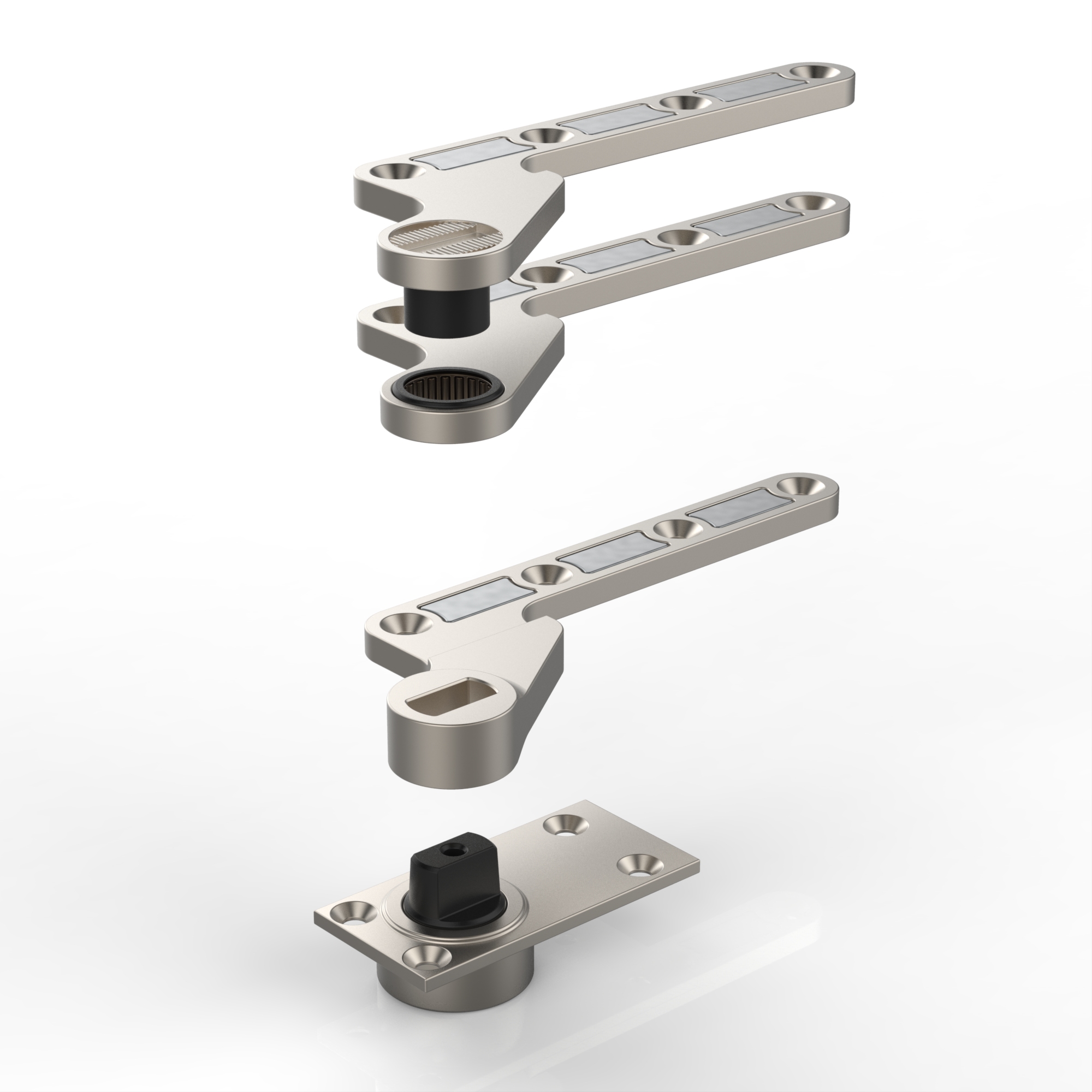 Floor and frame pivot with single way arm set