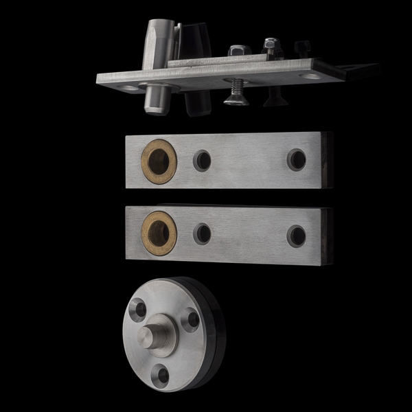 Double action floor mounted door pivot hinge set