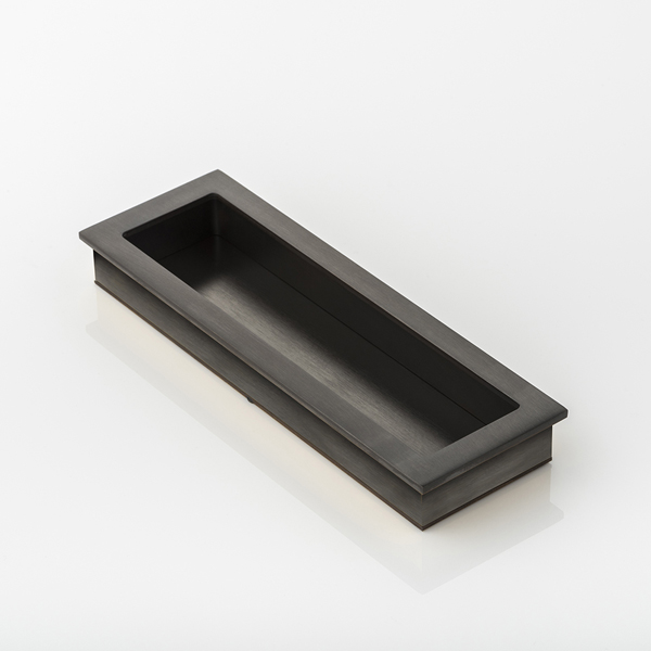 Rectangular solid brass recessed pull
