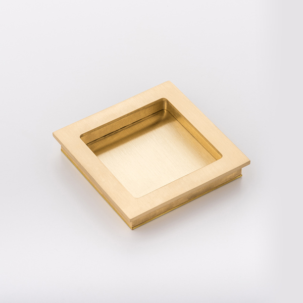Cube solid brass recessed pull