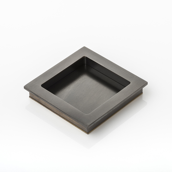 Cube solid brass recessed pull