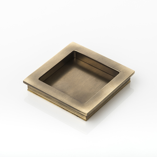 Cube solid brass recessed pull