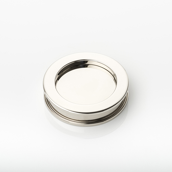 Round solid brass pull for glass sliding doors