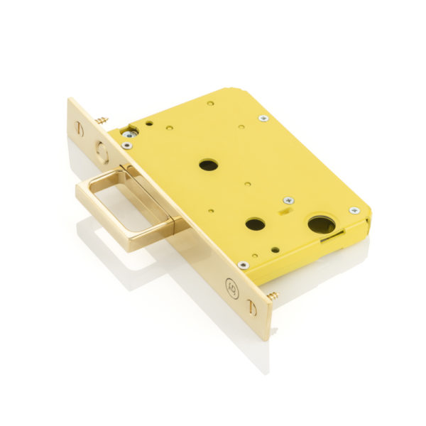 Yellow pull pocket sliding door end pull