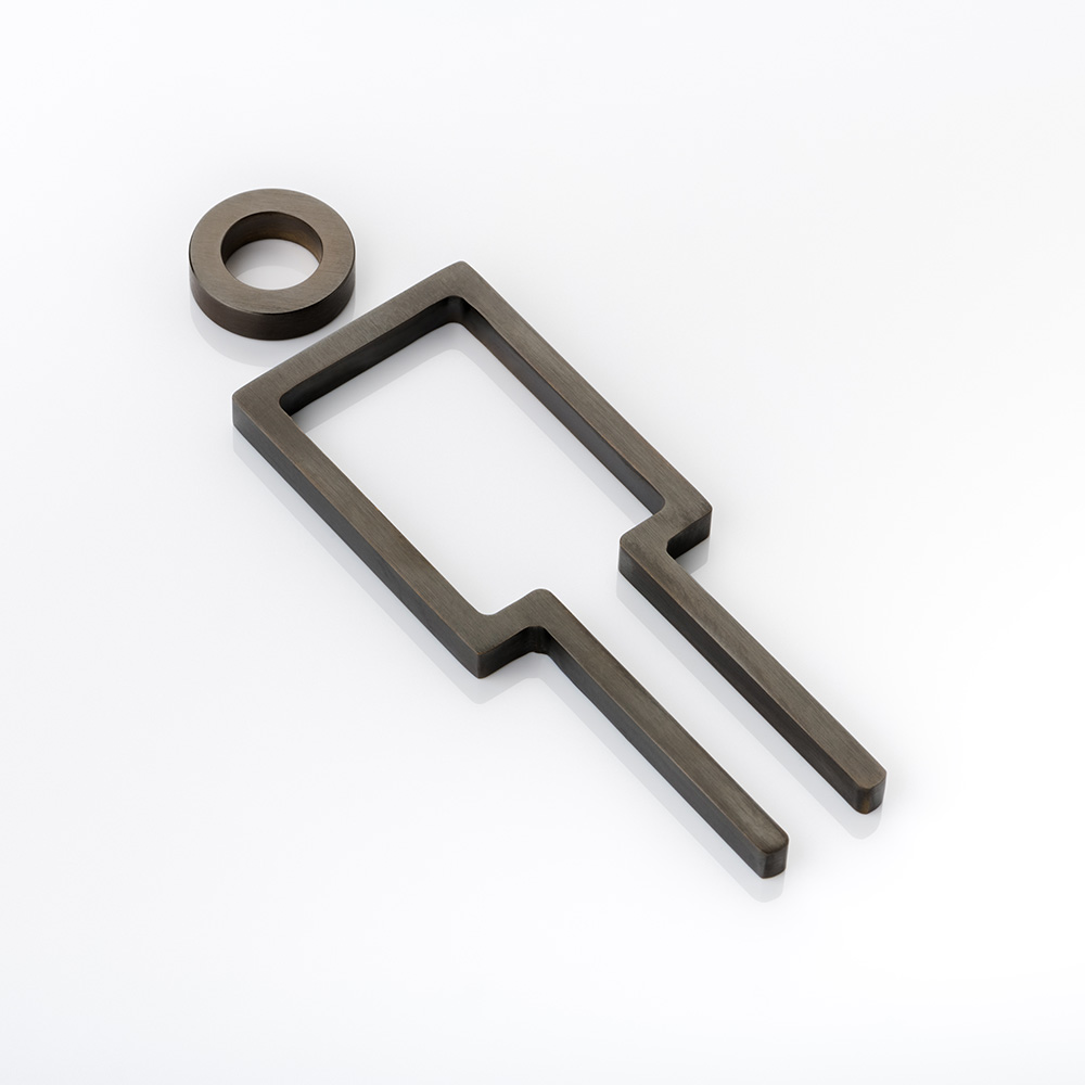 Solid brass 3D bathroom sign - Male