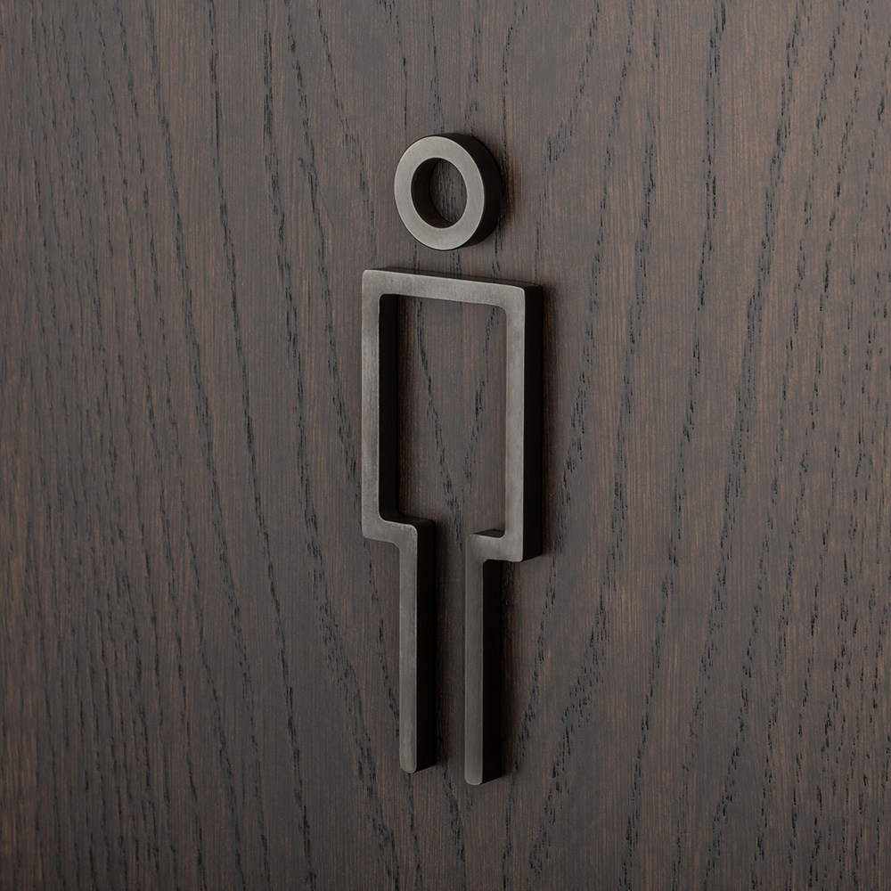 Solid brass 3D bathroom sign - Male