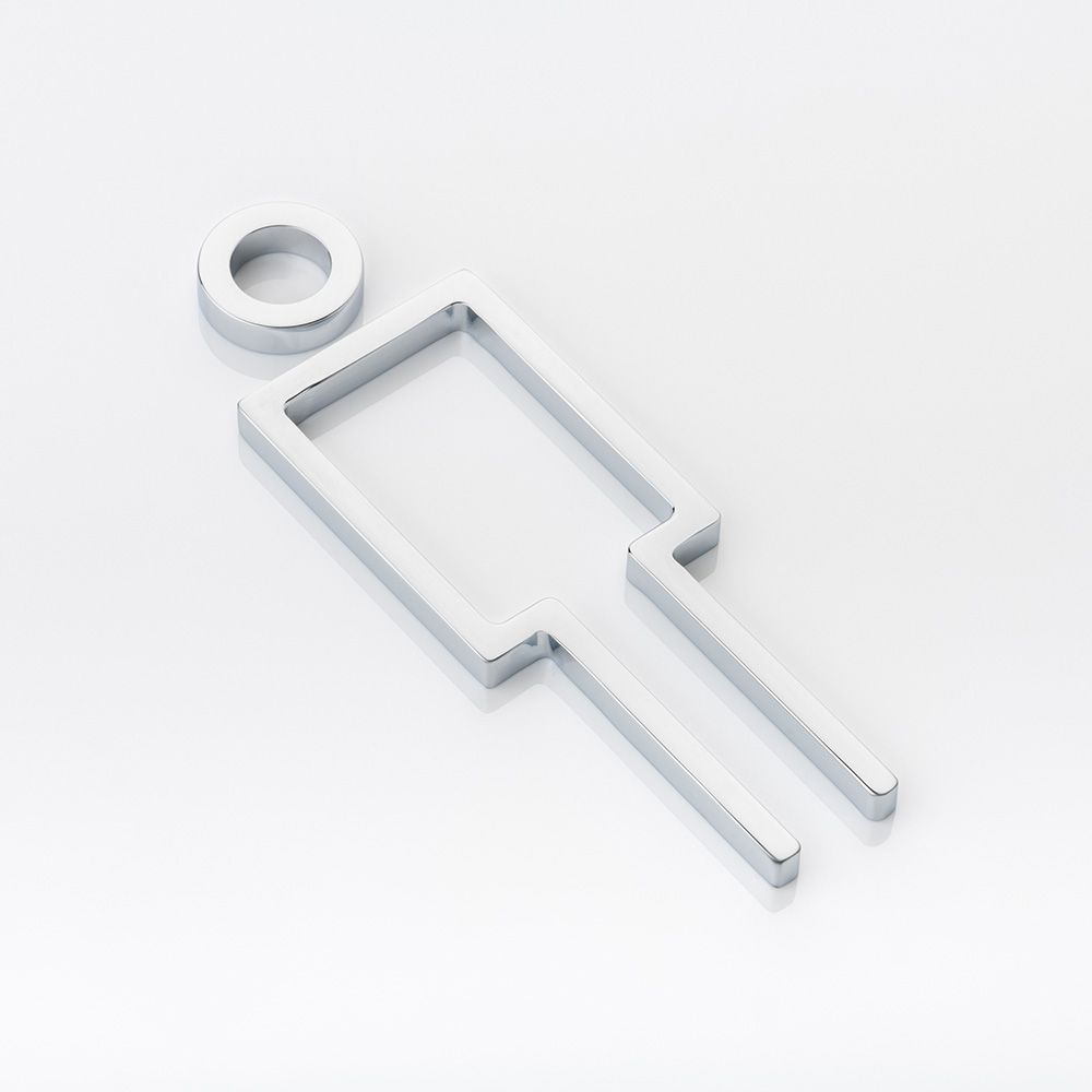 Solid brass 3D bathroom sign - Male