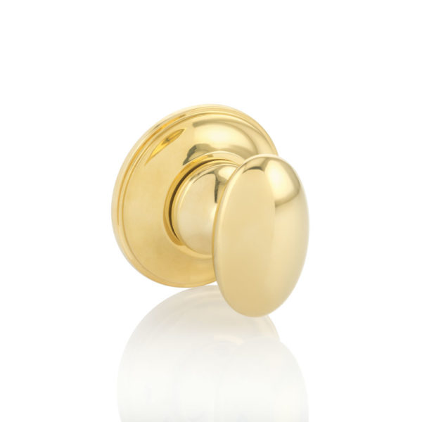 Oval thumb turn with traditional rose