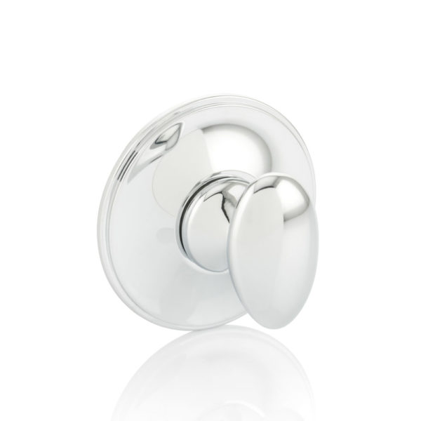 Oval thumb turn with traditional rose