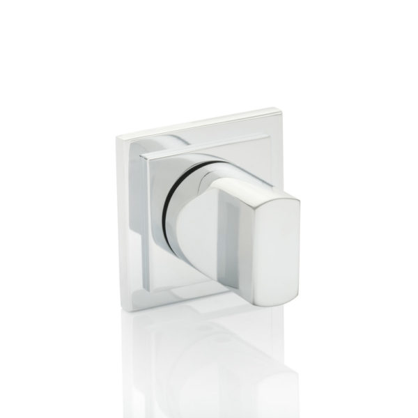 Pinch thumb turn with square stepped rose