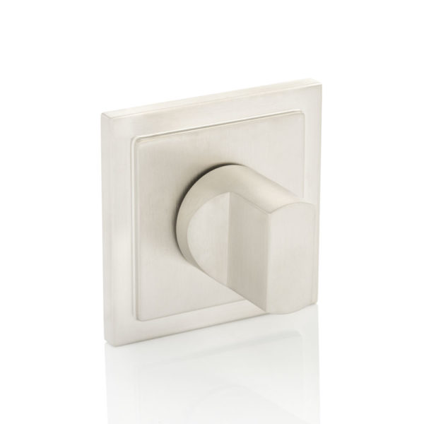 Pinch thumb turn with square stepped rose