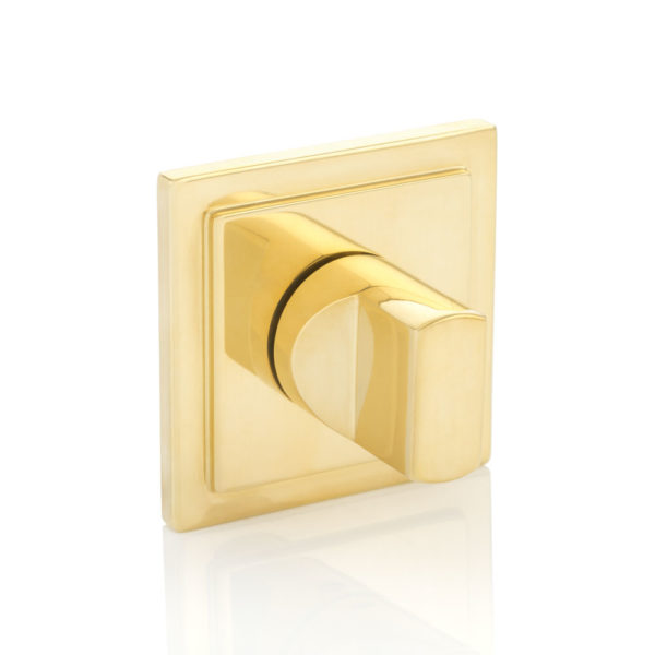 Pinch thumb turn with square stepped rose