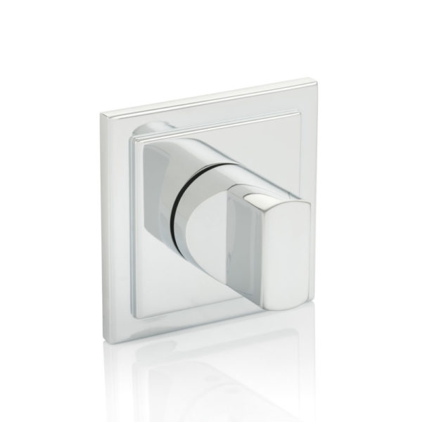 Pinch thumb turn with square stepped rose