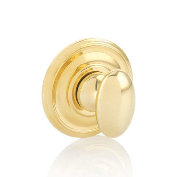 Oval thumb turn with ornate rose