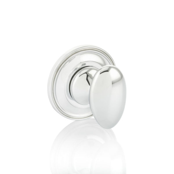 Oval thumb turn with ridged rose