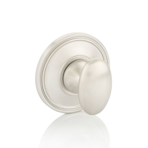 Oval thumb turn with ridged rose