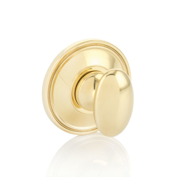 Oval thumb turn with ridged rose