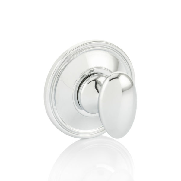 Oval thumb turn with ridged rose