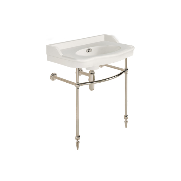 Paris 760mm basin on basin stand. Zero, one or three tap holes.