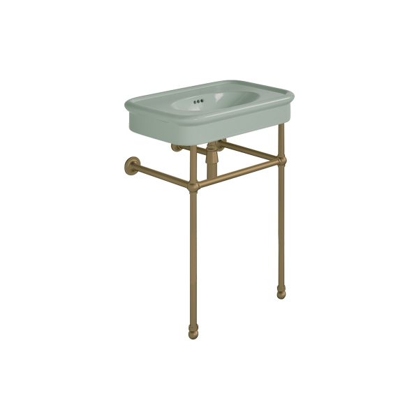 Rockwell 610mm Willow Green basin on Basin Stand. Zero, one or three tap holes.
