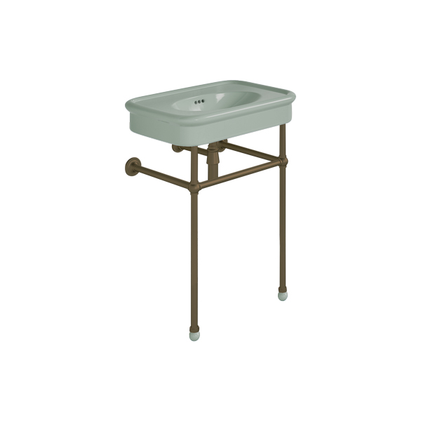 Rockwell 610mm Willow Green basin on Basin Stand. Zero, one or three tap holes.