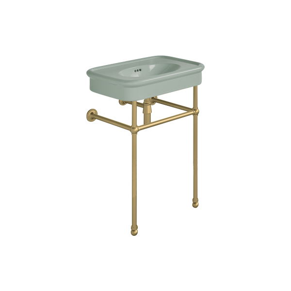 Rockwell 610mm Willow Green basin on Basin Stand. Zero, one or three tap holes.